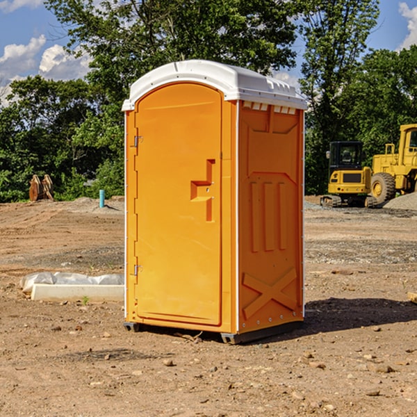 how often are the portable restrooms cleaned and serviced during a rental period in McGuffey OH